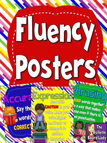 Fluency Posters Bulletin Board Rainbow Design