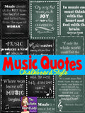 Music Quotes Posters Chalkboard Style