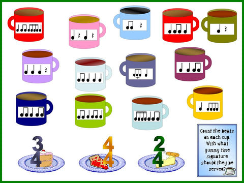 Counting Cups Music Rhythms Bulletin Board Kit