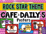 CAFE Headers and Daily 5 Posters - Rock Star Theme