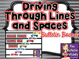 Driving Through Lines and Spaces -Racing Themed Treble Staff Display