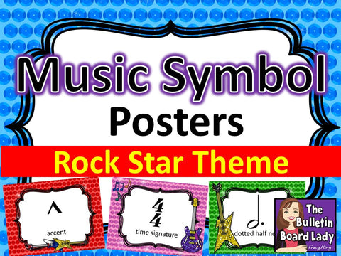 Music Symbol Posters – Rock Star Theme