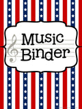 Music Teacher Binder - Red White and Blue