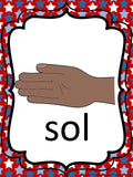 Kodaly Curwen Hand Signs – Red White and Blue