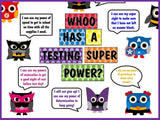 WHOO Has a Testing Super Power Bulletin Board