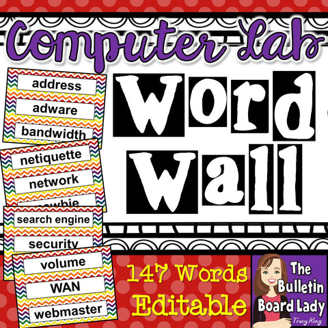 Computer Lab or IT Room Word Wall