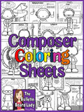 Meet the Composers-set of 12 Coloring Sheets /Coloring Book for Music Class