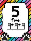 Number Posters Paw Print Them
