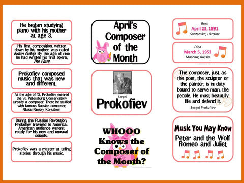 Prokofiev Composer of the Month (April) Bulletin Board Kit