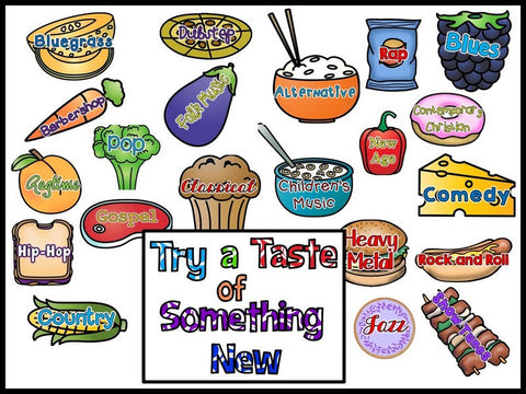Try a Taste of Something New - Music Genres Bulletin Board