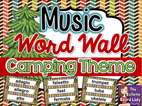 Music Word Wall - Camping Theme